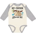 thumbnail image 3 of Inktastic My Cousin Loves Me with Sloth and Hearts Boys or Girls Long Sleeve Baby Bodysuit, 3 of 5