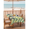 thumbnail image 2 of 54x80 Inch Outdoor Tablecloth with Umbrella Hole Zipper Rectangle Green Nautical Anchor Rectangular Tablecloths Outside Waterproof Vintage Ombre Zigzag Stripe Patio Table Cloth Cover for Picnic Party, 2 of 8