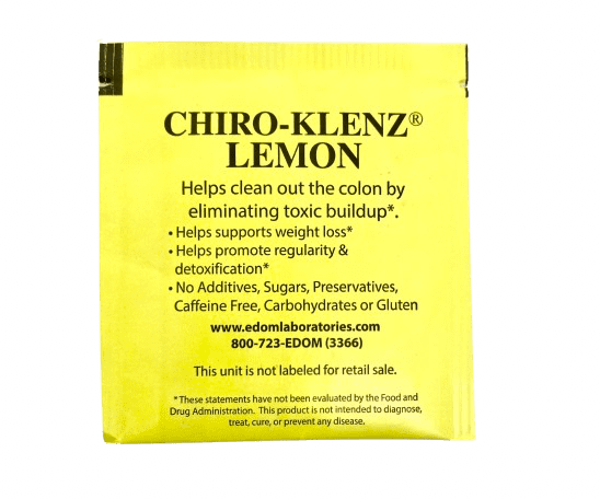 Chiro-Klenz Lemon Flavor Herbal Tea for Detox, Constipation and Bloating Relief, Gluten Free - 30 Tea Bags