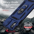 thumbnail image 5 of for iPhone XR Case with Camera Lens Cover HD Screen Protector, Dual Layer [15 FT Military Grade Drop Protection] Magnetic Ring Holder Kickstand Protective Phone Case for iPhone XR 6.1 inch (Navy Blue), 5 of 9