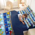 thumbnail image 5 of Manfei Cartoon Cars 7-Piece King Bedding,Cute Trees Print King Bed in a Bag,Blue,Navy Blue Reversible, 5 of 7