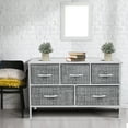 thumbnail image 5 of Sorbus Dresser with 5 Drawers - Furniture Storage Chest Tower Unit for Bedroom, Hallway, Closet, Office Organization - Steel Frame, Wood Top, Easy Pull Fabric Bins (Gray/White), 5 of 10