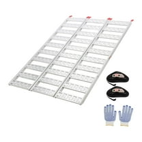 Aluminum Tri-Fold Ramp with Treads, 1500 lbs ATV Ramp Folding Ramp for Truck Bed, Vehicle Loading Ramp for Motorcycle, ATV/UTV, Trailer, Tractor, Lawnmower, Snow Blower, 76" L x 50" W