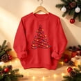 thumbnail image 6 of Wilark Girls Christmas Sweatshirts Size 3-14, Long Sleeve Pullover Crew Neck Fleece Warm Kids Festival Tops Red, 6 of 9