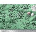 thumbnail image 2 of Soimoi Green Cotton Duck Fabric Leopard & Tiger Animal Skin Printed Fabric 1 Yard 42 Inch Wide, 2 of 3