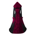 thumbnail image 3 of Renaissance Dress Women Hooded Medieval Gothic Gown Dresses Ball Gown Vintage Victorian Dresses Halloween Costume Red 5XL, 3 of 5