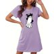 thumbnail image 4 of Camisón corto de talla grande para mujer, camisón de manga corta con estampado de pecho a la moda, camisón para mujer, 4 of 5