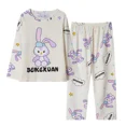 thumbnail image 1 of Conjunto de pijama con estampado de Sanrios Kuromi Hellokittys para niños y niñas, ropa Kawaii de manga larga con cuello redondo para el hogar, bonito camisón para niños, 1 of 5