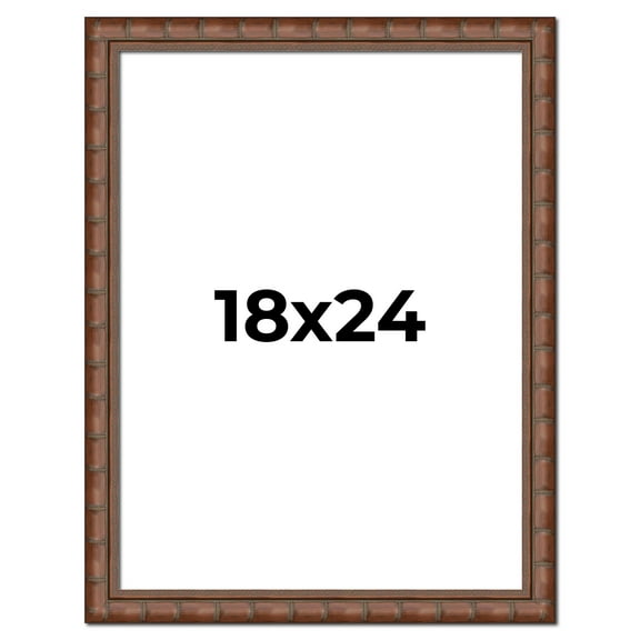 18x24 Bamboo Wood Tone Complete Wood Picture Frame with UV Acrylic, Foam Board Backing, & Hardware