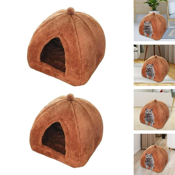 Cama nido,Casa de cama grande para mascotas suave con suministros de calentador de almohadillas,Casa cálida de invierno Cómodo nido antideslizante,Caseta para gatos de interior EstiloH Yinane Cama nido