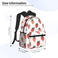 thumbnail image 4 of Vsdgher Hand Drawn Strawberry Print Unisex Large Capacity Bookbag Schoolbag Casual Daypack for High School/College/Teens/Travel/Work, 4 of 8