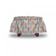 thumbnail image 4 of Doodle Ottoman Cover, Pineapple with Brush Strokes, 2 Piece Slipcover Set with Ruffle Skirt for Square Round Cube Footstool Decorative Home Accent, Standard Size, Apricot Peach, by Ambesonne, 4 of 5