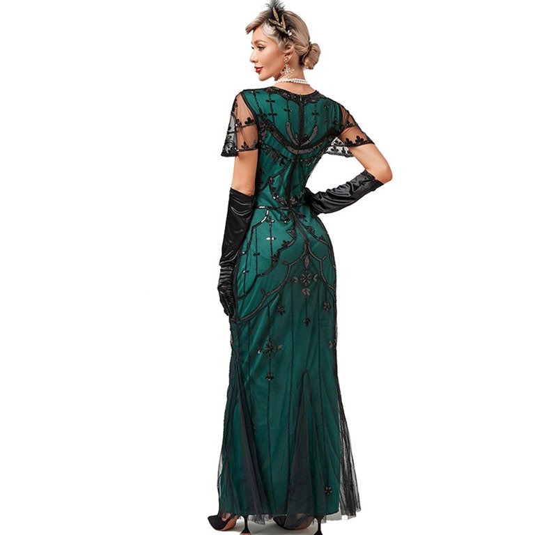 Womens Tulle Embroidered Flapper Dresses Elegant 1920s Luxury Sequin Fringed Great Gatsby Party Cocktail Maxi Dress - Walmart.com Womens Tulle Embroidered Flapper Dresses Elegant 1920s Luxury Sequin Fringed Great Gatsby Party Cocktail Maxi Dress - Walmart.com