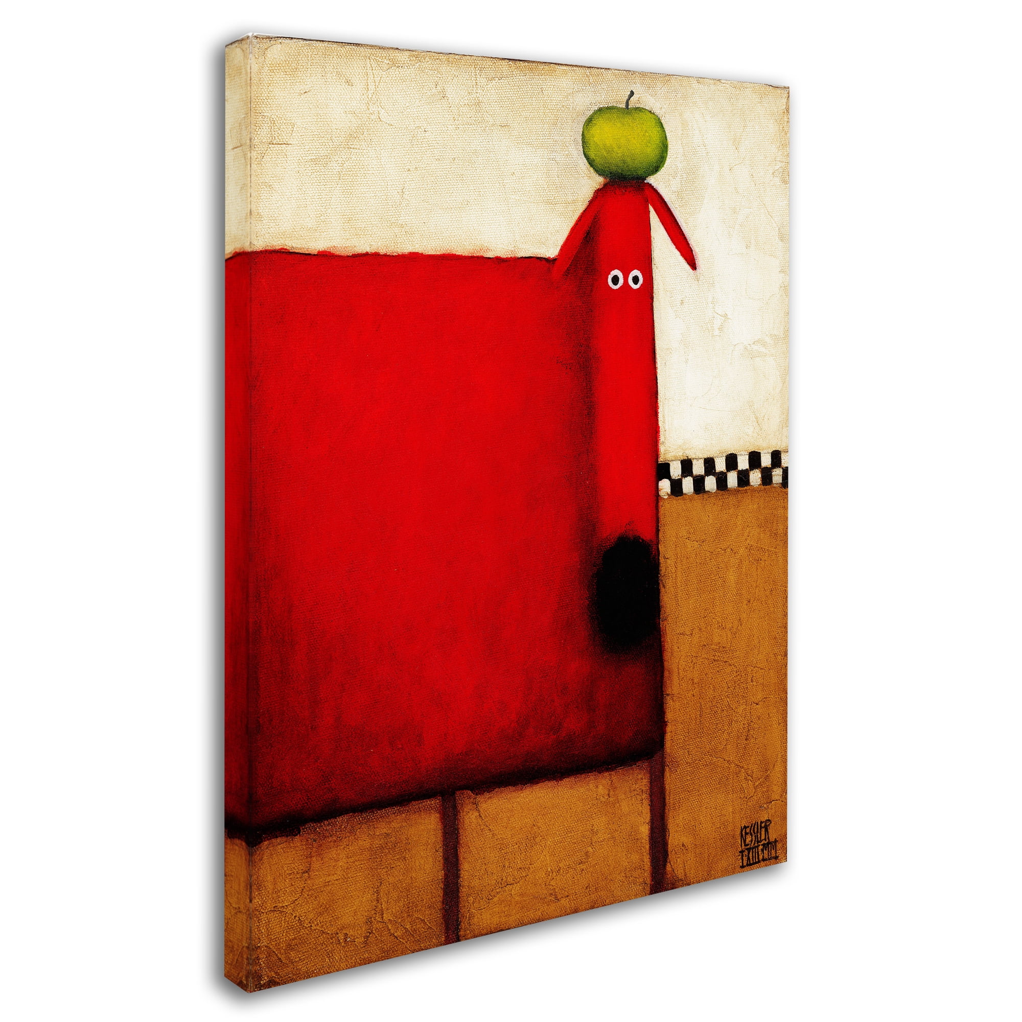 Trademark Fine Art 'Red Dog With Apple' Canvas Art by Daniel