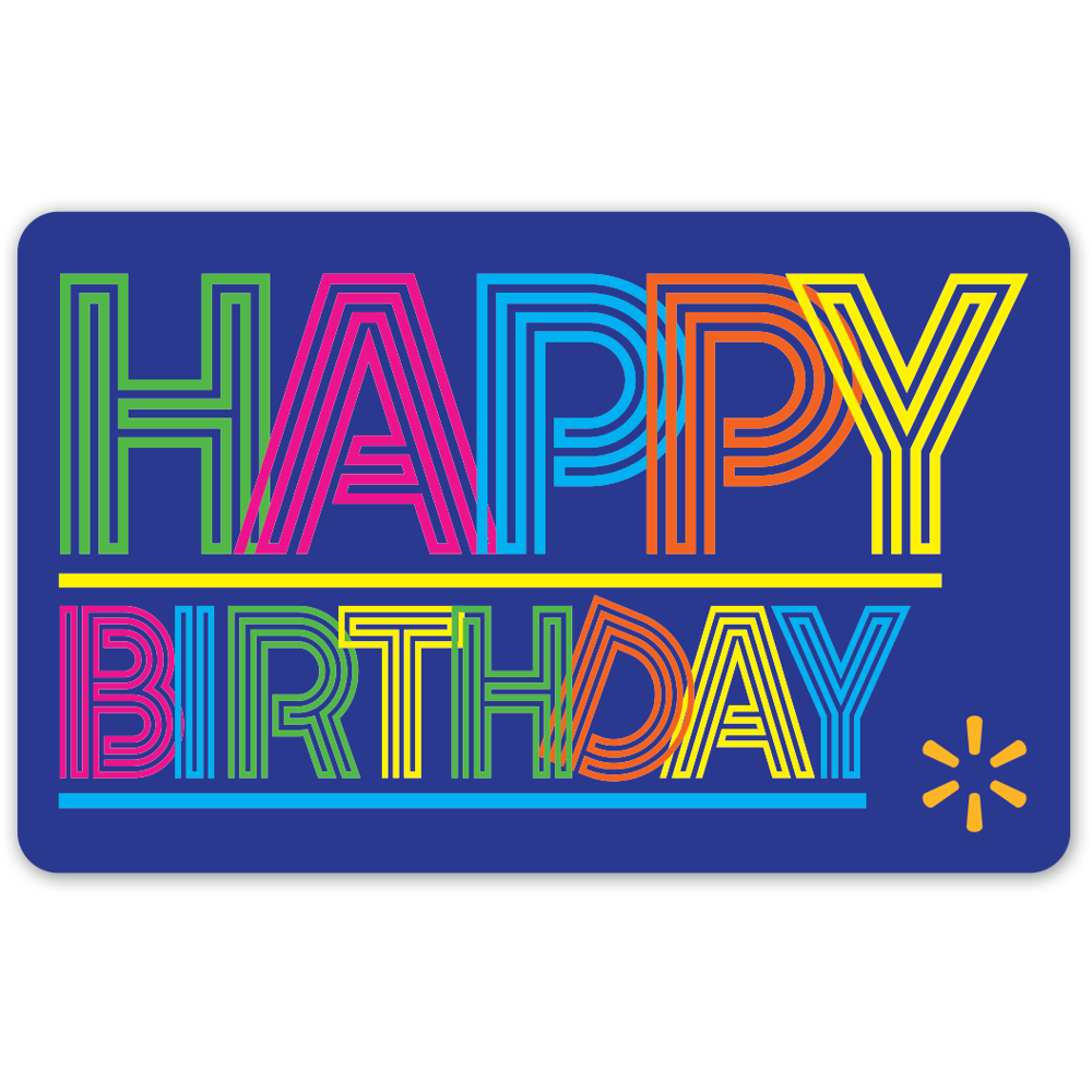 Neon Birthday Walmart Gift Card