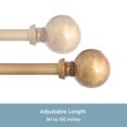 thumbnail image 3 of Kenney® Newbury 5/8" Standard Decorative Window Curtain Rod, 90-130", Brushed Brass, 3 of 5