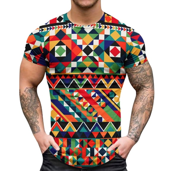 Bibifish Mens T Shirt Short Sleeve Crew Neck Paw Bone Tie Dye Print Tees Pet Lover Trend Casual Summer Tees Tops