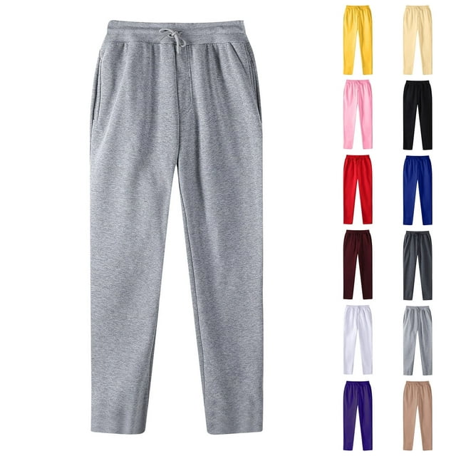 LIBRCLO Mens Sweatpants Open Bottom,Baggy Jogger Pants with Pocket,Gray Sweatpants Men
