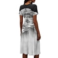 thumbnail image 6 of Minjewel Ladies Floral Casual Fashionable Short Sleeve V-Neck Dress for Spring Summer Women's Daily Casual Wear,White,M, 6 of 6