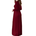 thumbnail image 4 of Aiyino Women's Maxi Dresses Long Sleeve Casual Long Dresses Loose with Pockets For Party Evening Gown,Wine Red M, 4 of 9