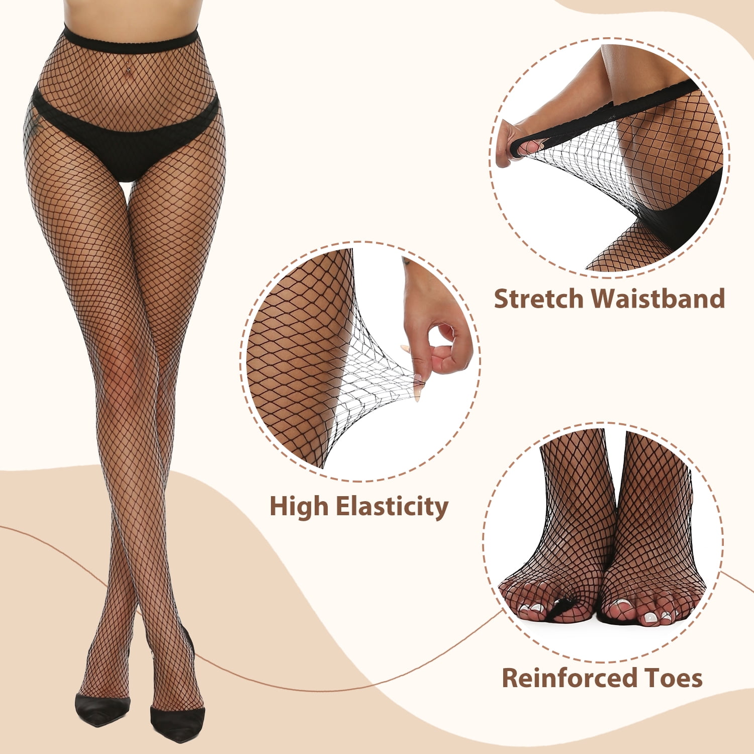 Manzi Women High Waist Sexy Fishnet Stockings France | Ubuy