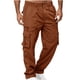 thumbnail image 1 of Pantalones cargo para hombre, estilo casual, lisos, con múltiples bolsillos y botones, para exteriores, rectos, para fitness, 1 of 4
