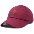 thumbnail image 3 of DALIX Red Rose Hat Premium Embroidered Baseball Cap Mens Womens in Maroon, 3 of 6