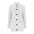 thumbnail image 5 of 2025 Clearance, Cotton Cardigans for Women Trendy Button Open Front Chunky Sweater Cardigan Soft Button Up Oversized Long Sweater, 5 of 6