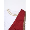 thumbnail image 5 of TiaoBug Men's Ancient Greek Cosplay Fancy Dress Costume Short Sleeve Toga Halloween Roman Robe Burgundy L, 5 of 7
