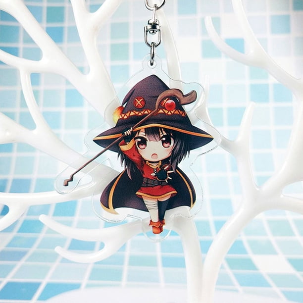 ellsworth lindo acrílico llaveros accesorios bolsas colgante konosuba regalo creativo llavero megumin dibujos animados anime personajes coche llavero huangjie unisex