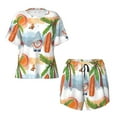 thumbnail image 5 of Wukai Gnome and Surfing Women's Pajama Set,Short-Sleeve Top and Shorts with Elastic Waistband and Pockets for Loungewear, Yoga, and Casual Wear-Large, 5 of 8