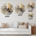 thumbnail image 4 of Designart "Beyond The Canvas Yellow and Grey I" Abstract Painting Metal Round Wall Art, 4 of 5