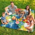 thumbnail image 7 of Colorful Tie Dye Vortex Picnic Blanket Waterproof Outdoor Beach Blanket Hand-held Pad Suitable for Travel, Camping, Beach, Family Gatherings, 7 of 7