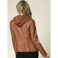 thumbnail image 3 of Made by Johnny Women's Removable Hoodie Motorcyle Jacket M CAMEL, 3 of 6