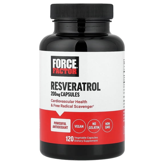 Force Factor Resveratrol, 200 mg, 120 Vegetable Capsules