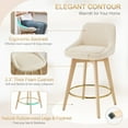 thumbnail image 5 of Zesthouse 26.8″ Swivel Bar Stools Counter Height Set of 2, Modern Counter Stools with Backs & Wood Legs, Upholstered Linen Fabric Barstools for Island Kitchen, Beige, 5 of 11
