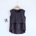 thumbnail image 4 of SDNall Blouse pour Femmes Unie Décontractée Mode Col Rond Régulière Sans Manches Hauts de Nuit, 4 of 9