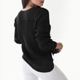 thumbnail image 3 of Gibobby Suéter cuello v, Suéter metálico Ligero con Cuello en V Suéter pulóver para Mujer(Negro,M), 3 of 5