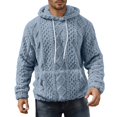 thumbnail image 7 of Mens Fuzzy Sherpa Lined Hoodie Pullover Sweatshirts Long Sleeve Winter Hooded Thermal Casual Outerwear With Pocket, 7 of 7