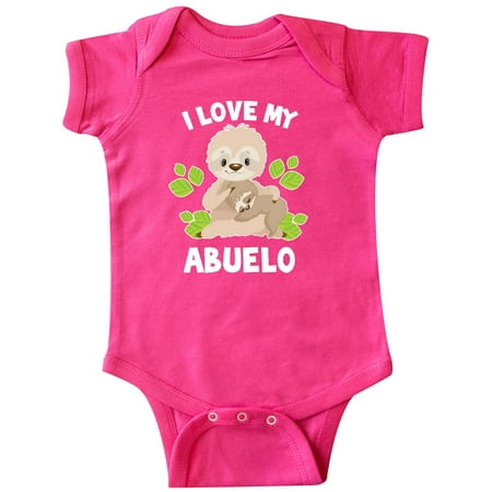 

Inktastic Cute Sloth I Love My Abuelo with Green Leaves Gift Baby Boy or Baby Girl Bodysuit