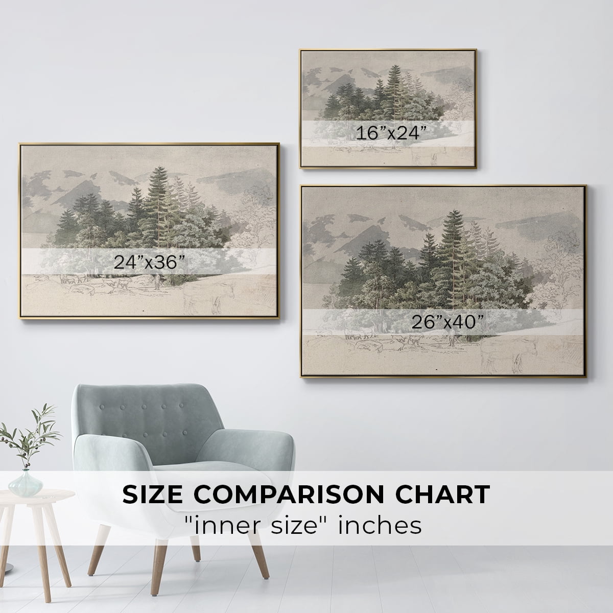Vintage Landscape-CCLXXV By Wexford Home Framed in Gold Wood Gallery Wrapped Canvas 17 in. x 25 in.
