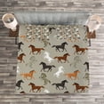 thumbnail image 3 of Ambesonne Horses Quilted Bedspread Set 3 Pcs, Stallion Galloping Motif, Queen Size, Multicolor, 3 of 3