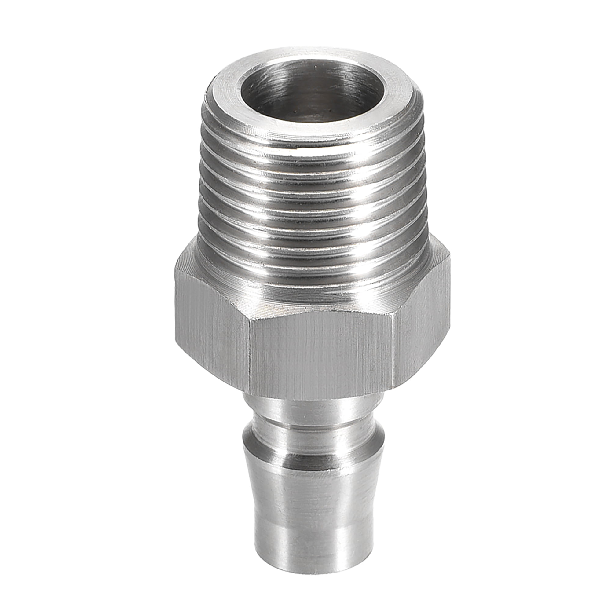 1/2-inch Dia Male Thread Quick Fitting Pneumatic Connector Coupler Silver Tone