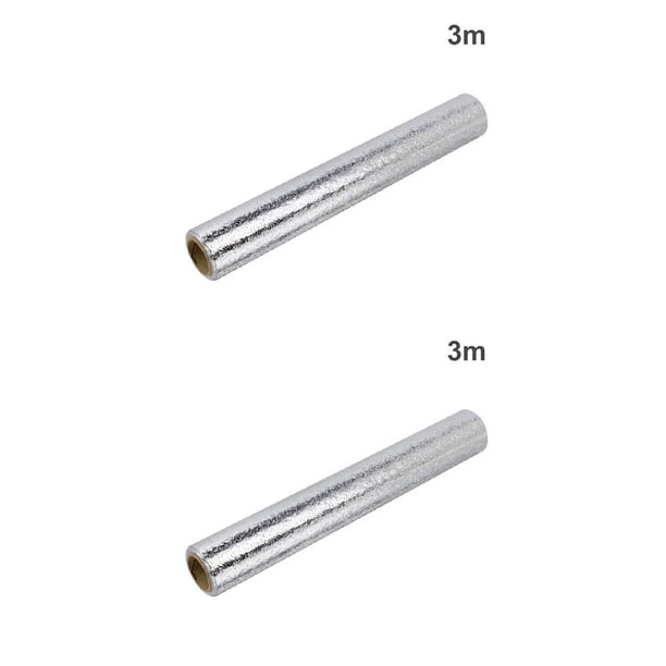 Monstrate Cocina impermeable a prueba de aceite pegatina papel de aluminio autoadhesivo papel pintado resistente al calor Plata 0.4 M * 3 M 2piezas Monstrate CBP141853