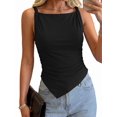 thumbnail image 3 of Asymmetrical Tops for Women Sleeveless Twist Straps Slim Fit Y2K Ruched Tank Shirts Going Out Top, 3 of 9