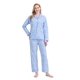 thumbnail image 4 of Apparonia Conjuntos de Pijama para Mujer Ropa de Dormir de Algodón Camisa de Manga Larga con Botones Al Frente y Pantalón Ropa de Dormir Cuello con Solapa Pjs Conjuntos de Descanso Linda Flor Azul S, 4 of 7