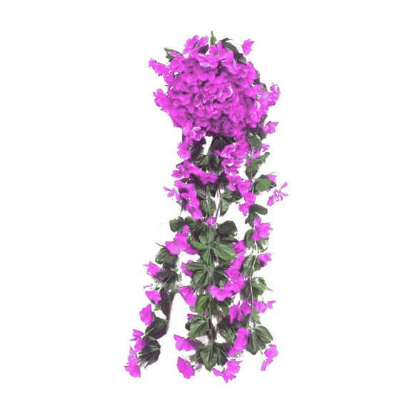 TIMIFIS Plastic Simulation Flower Hanging Flowers Artificial Violet Flower Wall Wisteria Basket Hanging Garland Flowers Fake Silk Orchid Home Decor