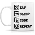 thumbnail image 2 of Funny Mug - Eat Sleep Code Repeat Programmer Software Engineer 11 Oz Ceramic Coffee Mugs - Funny, Sarcasm, Sarcastic, Inspirational birthday gifts for friends, coworkers, siblings, dad, mom., 2 of 6