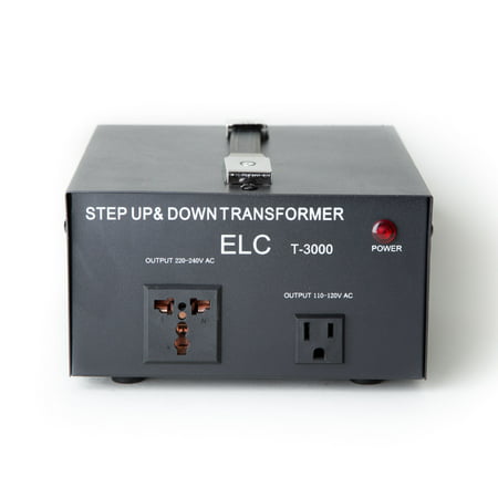 ELC T-3000 3000-Watt Voltage Converter Transformer - Step Up/Down - 110V/220V - Circuit Breaker