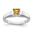 thumbnail image 3 of 14K White Gold 4mm Princess Cut Citrine Ring Size 6, 3 of 5